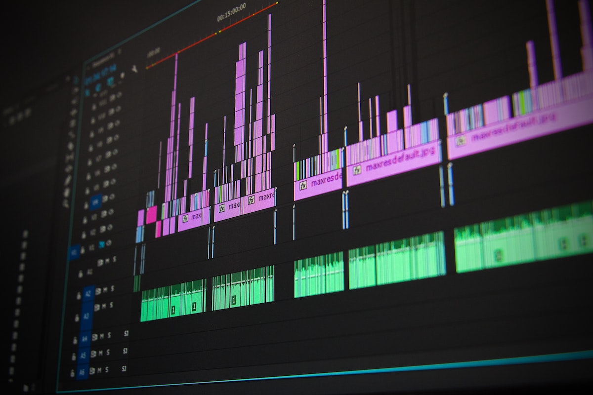 Desktop monitor with an audio mixing program open.